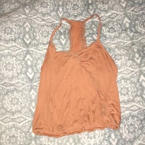 Orange lace tank